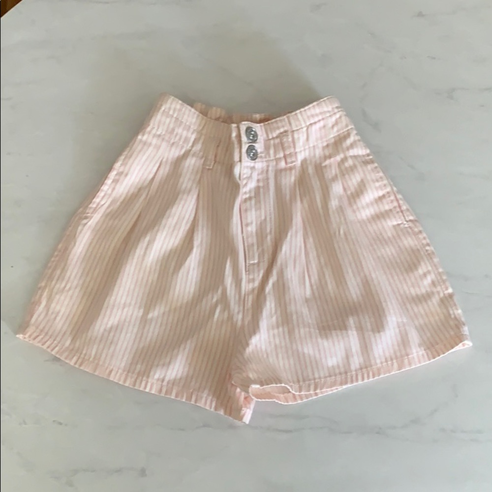 UO Pink Striped Shorts